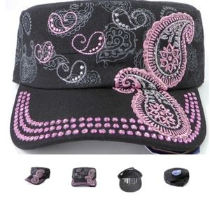 Rhinestone cabet hat Paisley black